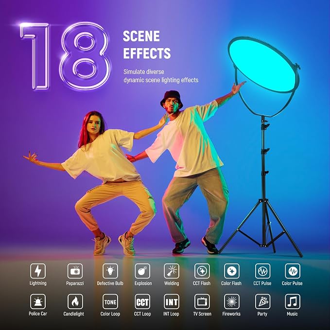 NEEWER 18" RGB LED Round Panel Video Light - Image 4
