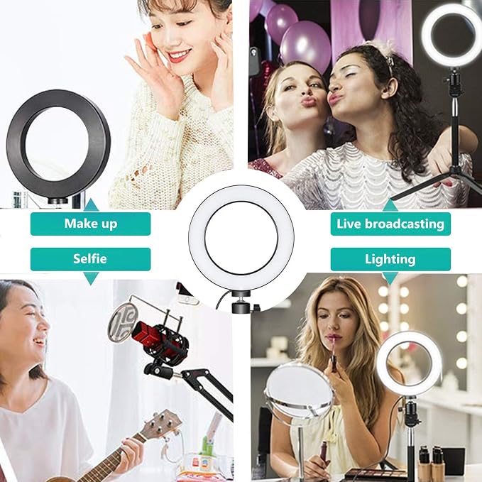 Ring Light OEBLD Dimmable with 3 Light Modes & 10 Brightness Level 360° Rotae - Image 6