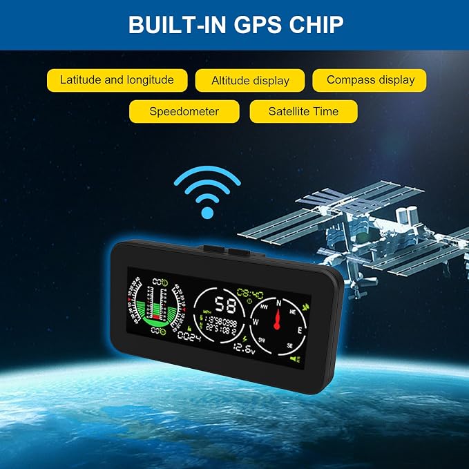 Car Inclinometer for Off-Road Driving, GPS Speedometer MPH KMH - Image 4