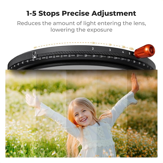 K&F CONCEPT 62mm Black Diffusion Mist Effect 1/4 & Variable ND2-32 & Circular - Image 5