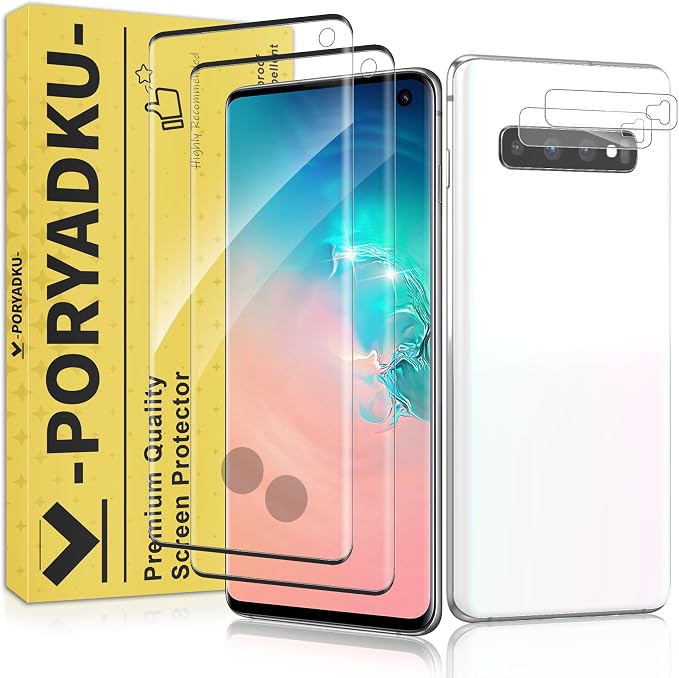 2+2 Pack for Samsung Galaxy S10 Screen Protector and Camera Protectors by JavoYion