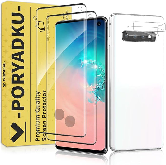 2+2 Pack for Samsung Galaxy S10 Screen Protector and Camera Protectors by JavoYion