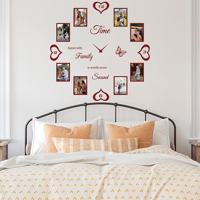 DIY Family Photo Frame Wall Clock Decal - Image 6