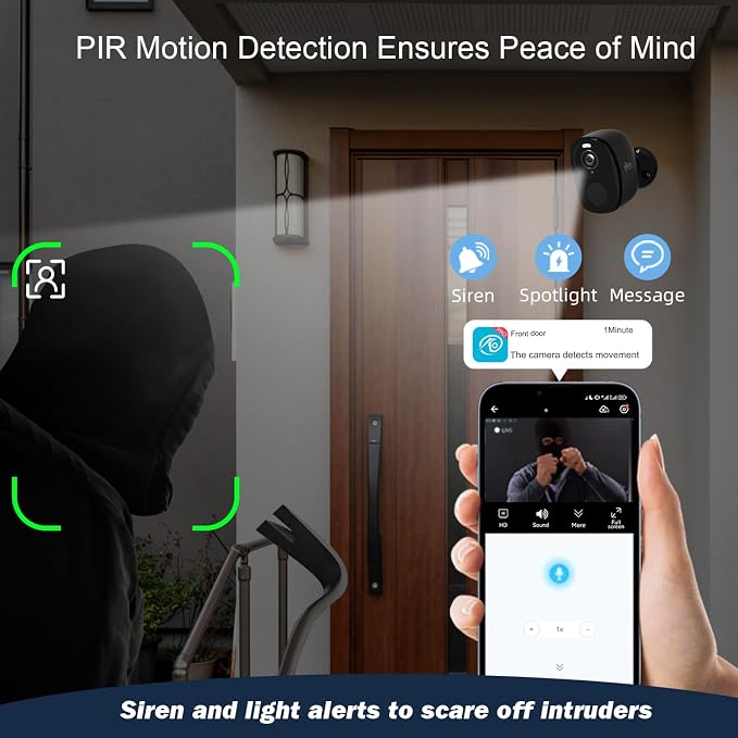 Rraycom 4Pack 5G/2.4G Security Cameras Wireless Outdoor, 2K Battery Powered AI - Image 5