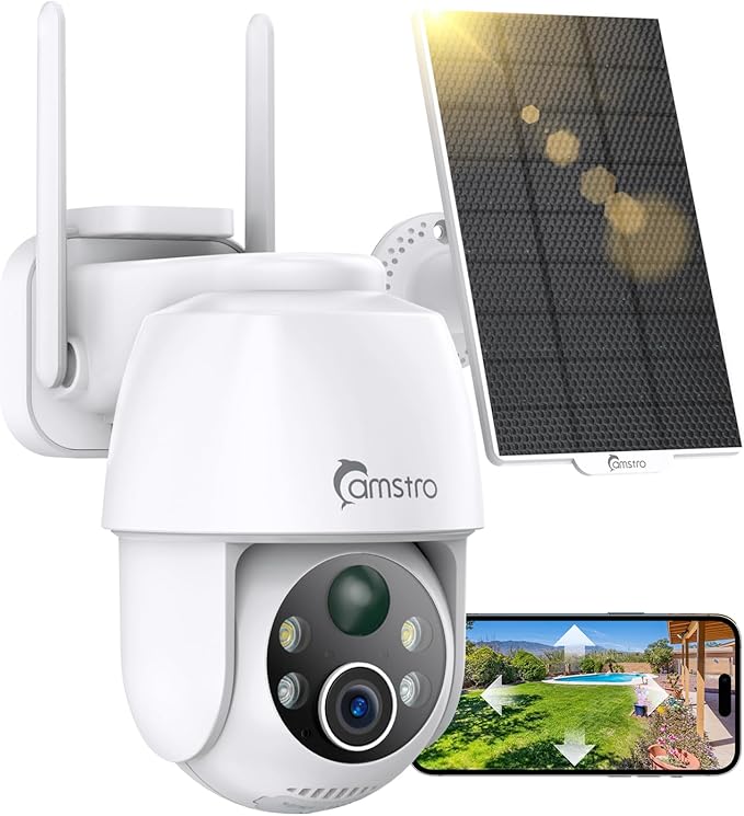 Solar Security Camera Wireless Outdoor, WiFi 6 by CAMSTRO