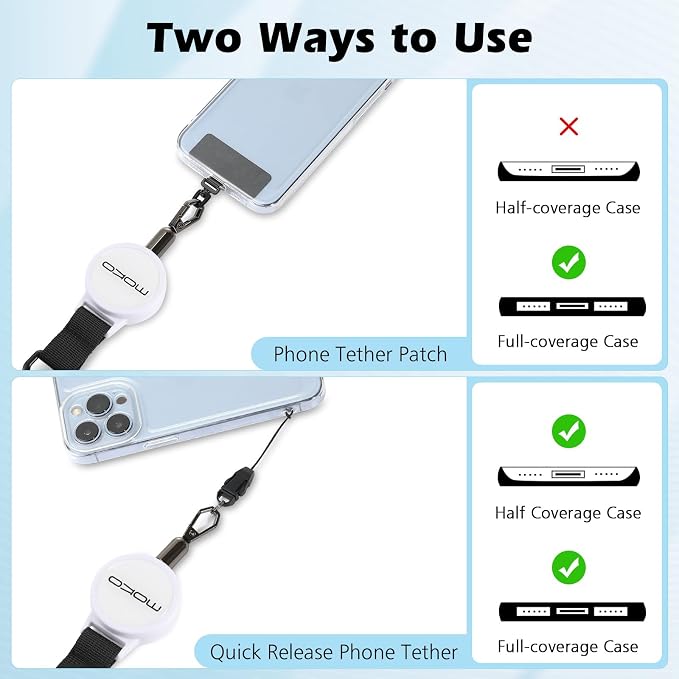 MoKo Anti-theft Phone Tether, Phone Lanyard Retractable Steel Line Cellphone - Image 6