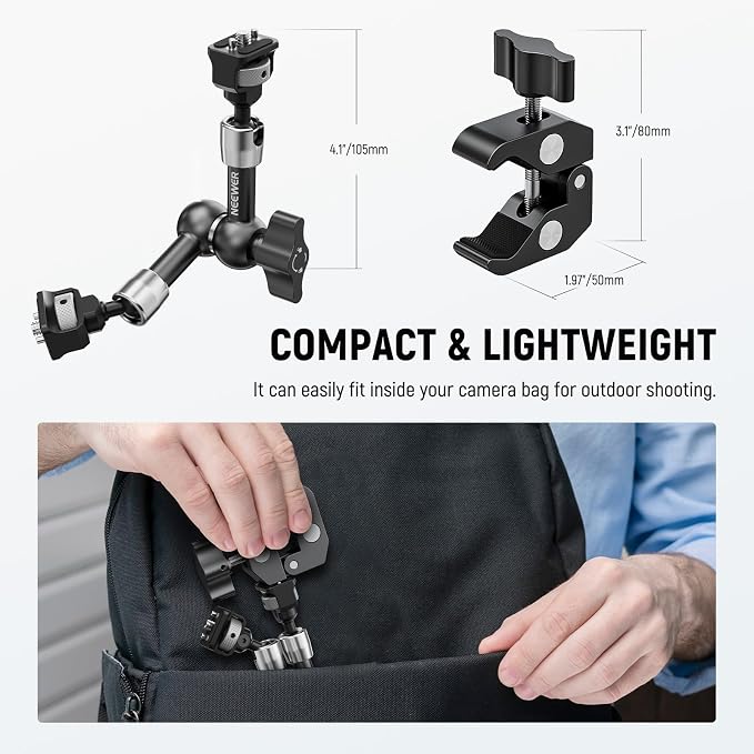 NEEWER 7" Articulating Magic Arm Clamp Mount - Image 6