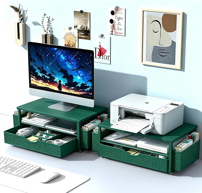 Spacrea Desk Organizer and Accessories, Computer Monitor Stand Riser - Image 7