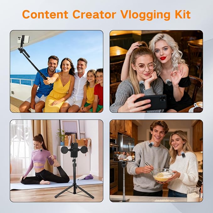 Professional Vlogging Kit for iPhone/Android, 70”Auto Face Tracking Tripod for - Image 6