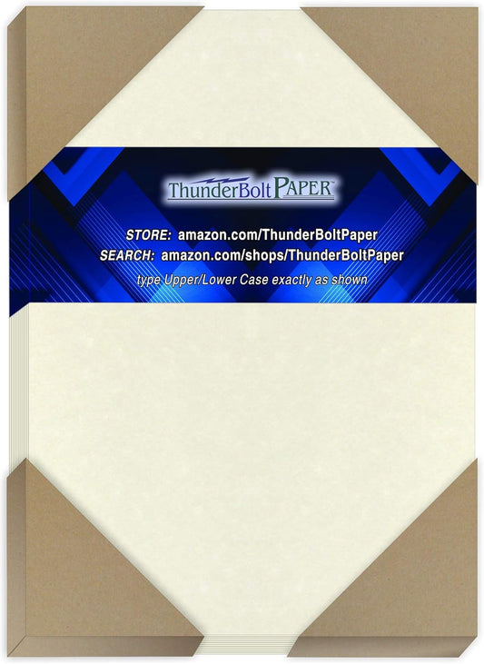 125 White Parchment 65lb Cover Weight Paper - 5" X 7" (5X7 Inches) Photo|Card|Frame Size - Printable Cardstock Colored Sheets Old Parchment Semblance