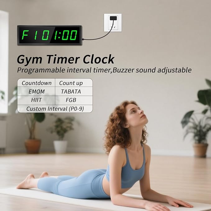 Large Digital Wall Clock with Remote Control, LED Stopwatch Timer, Count Up - Image 5