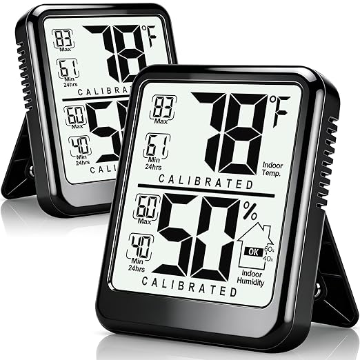 Antonki 2-Pack Room Thermometer, Digital Small Hygrometer Indoor Thermometer by Antonki