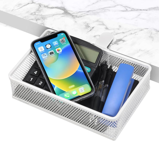 Clip-on Drawer organizers, desk organizer,can be clipped around the table to store small items. (White - Big)