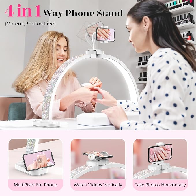 LIONVISON Half Moon Light for Nail Desk: 31-inch Manicure Table Light - 48W - Image 6
