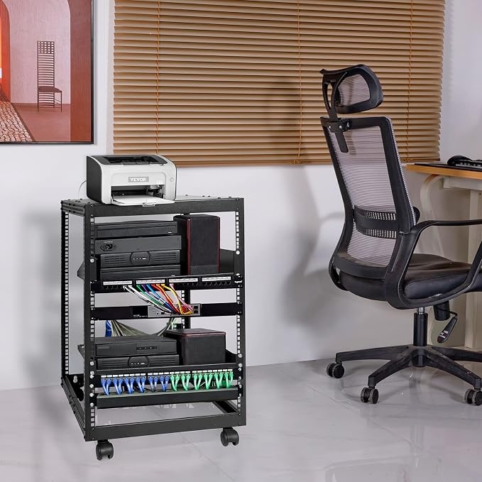 VEVOR 15U Open Frame Server Rack, Free Standing or Wall Mount Network Server - Image 8