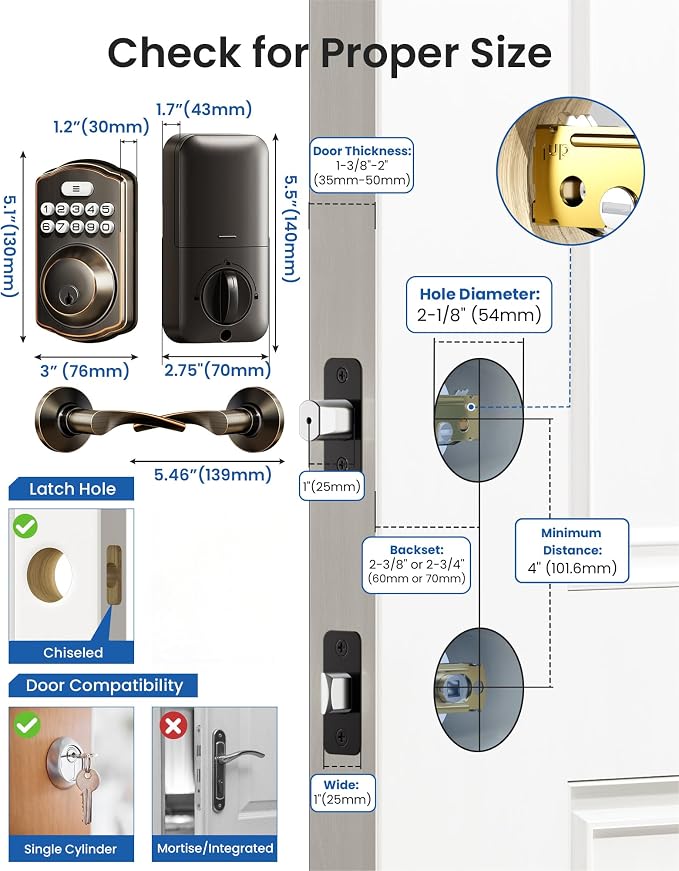Veise Keyless Entry Door Lock - Image 8