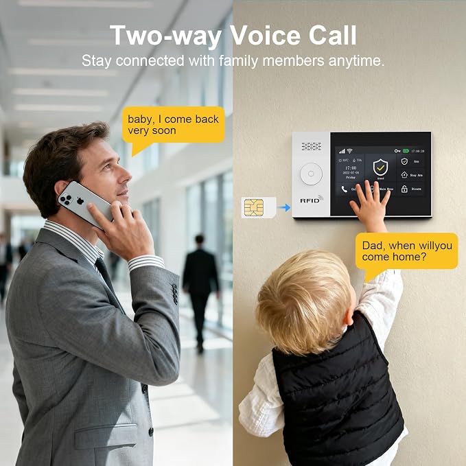 Wireless Alarm System for Home Security, 4.3in Touch Screen 24PcsWiFi+GSM/4G - Image 6