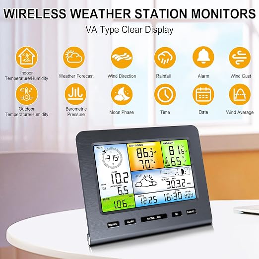 Urageuxy Wireless Weather Station Indoor Outdoor - Image 2