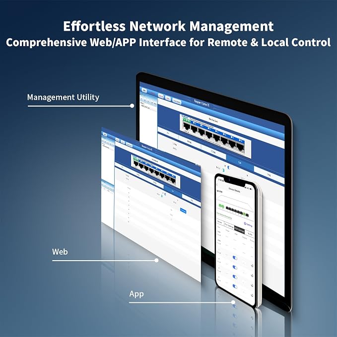 8 Port Gigabit Switch, Easy Smart Managed Ethernet Switch, Network Hub - Image 2