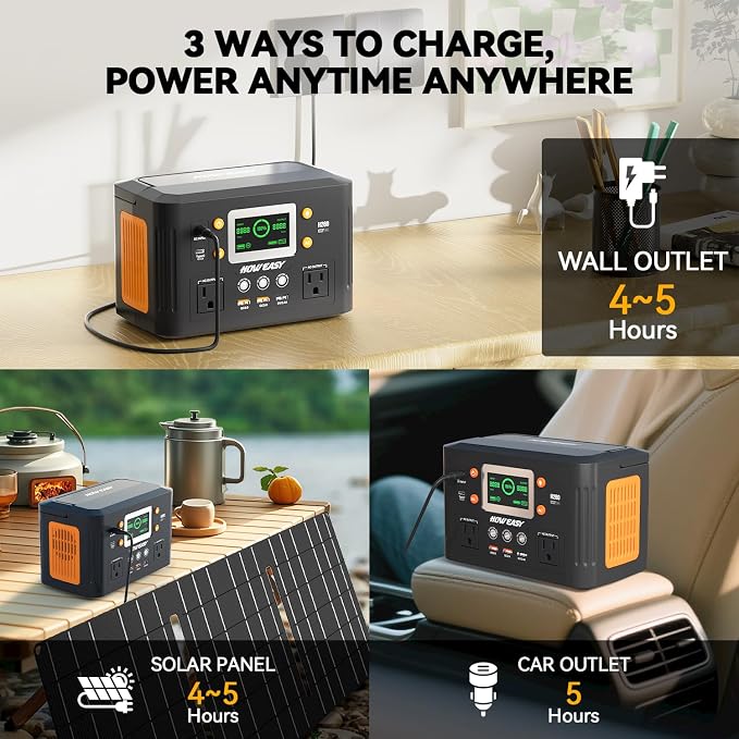 HOWEASY Portable Power Station, 260W Solar Generator - Image 5