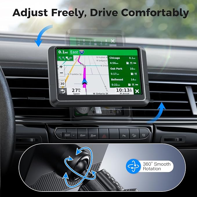 Garmin GPS Car Mount – Upgraded Metal Hook Air Vent Holder, 17mm Ball Air Vent - Image 4