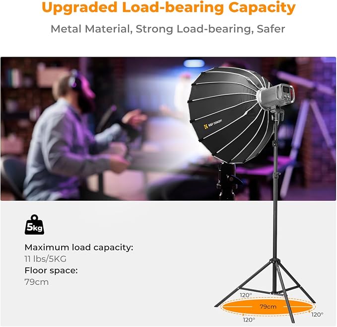 K&F CONCEPT Light Stand for Photography, 6.5ft/2M Portable Extendable Photo - Image 6