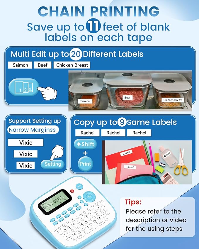 Vixic Label Maker Machine with Tape, Label Maker Waterproof-Labels, Portable - Image 9