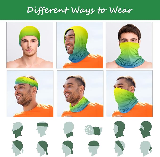 Geyoga 6 Pieces Summer UV Protection Cooling Neck Gaiter Face Clothing Neck - Image 4