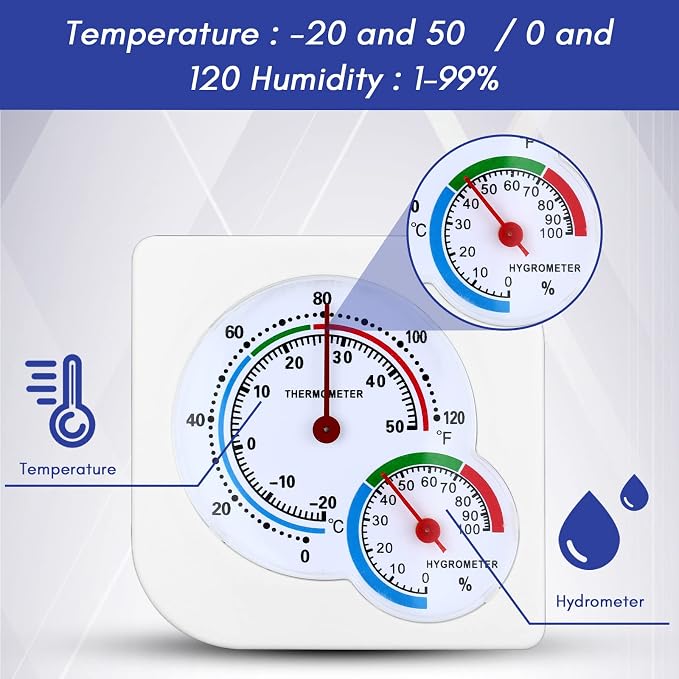 Kathfly 12 Pcs Indoor Thermometer and Humidity Gauge Indoor Mini Thermometer - Image 3
