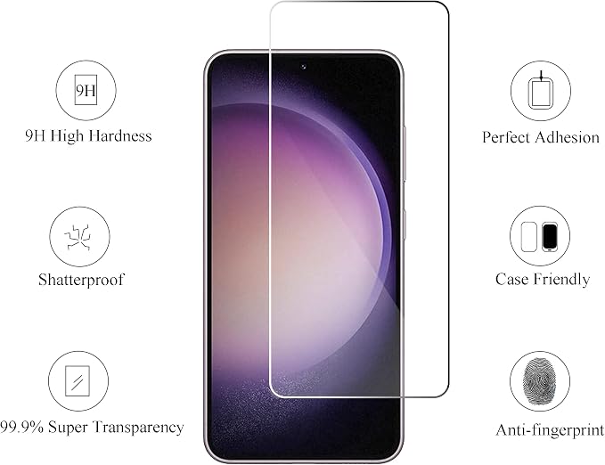Ailun Screen Protector for Galaxy S23 3Pack + 3Pack Camera Lens Tempered Glass - Image 2