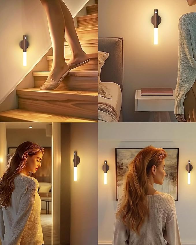 Battery-Operated Motion Sensor Night Lights: 2200mAh Rechargeable Wall Sconces - Image 3
