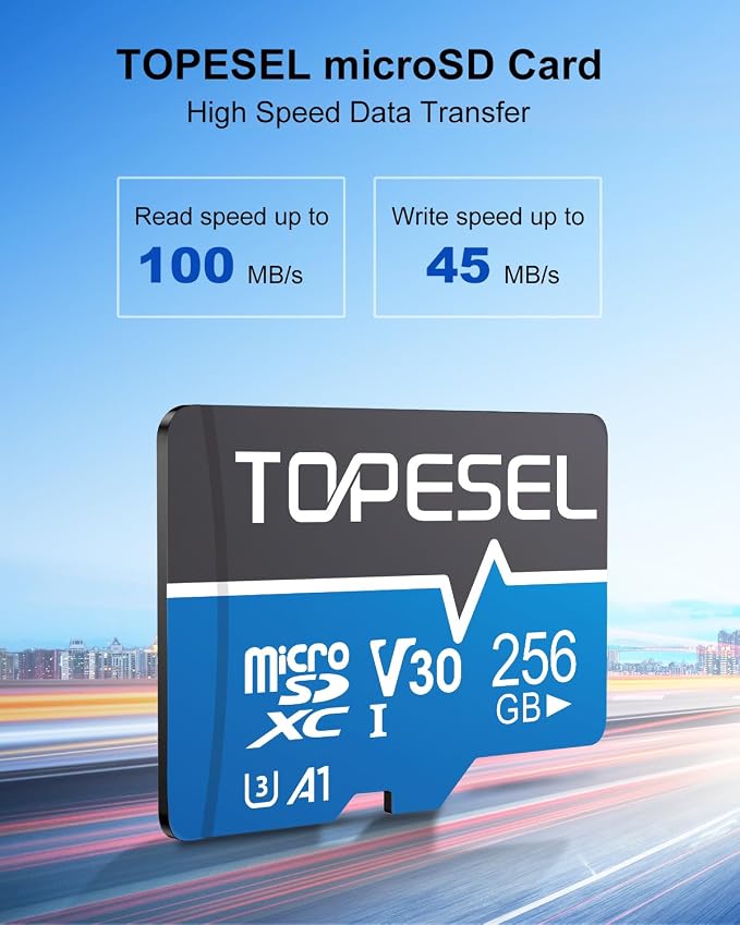 TOPESEL 256GB Micro SD Card 2 Pack, 4K UHD, U3 SDXC TF Card - Image 2