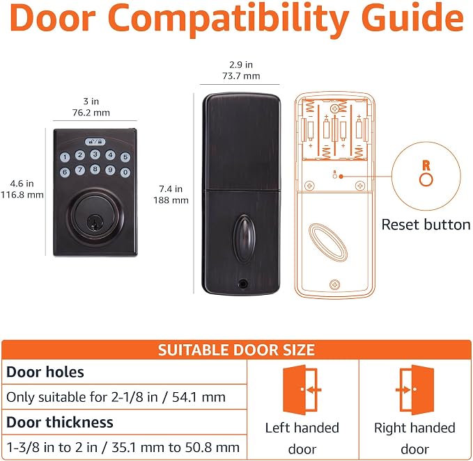 Amazon Basics Electronic Keypad Deadbolt Door Lock - Image 5
