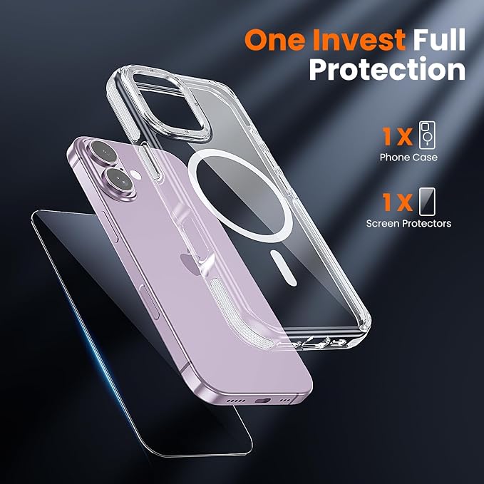 toushion 3 in 1 for iPhone 17 Case Clear Bumper, Fits MagSafe, Shockproof Guard - Image 2