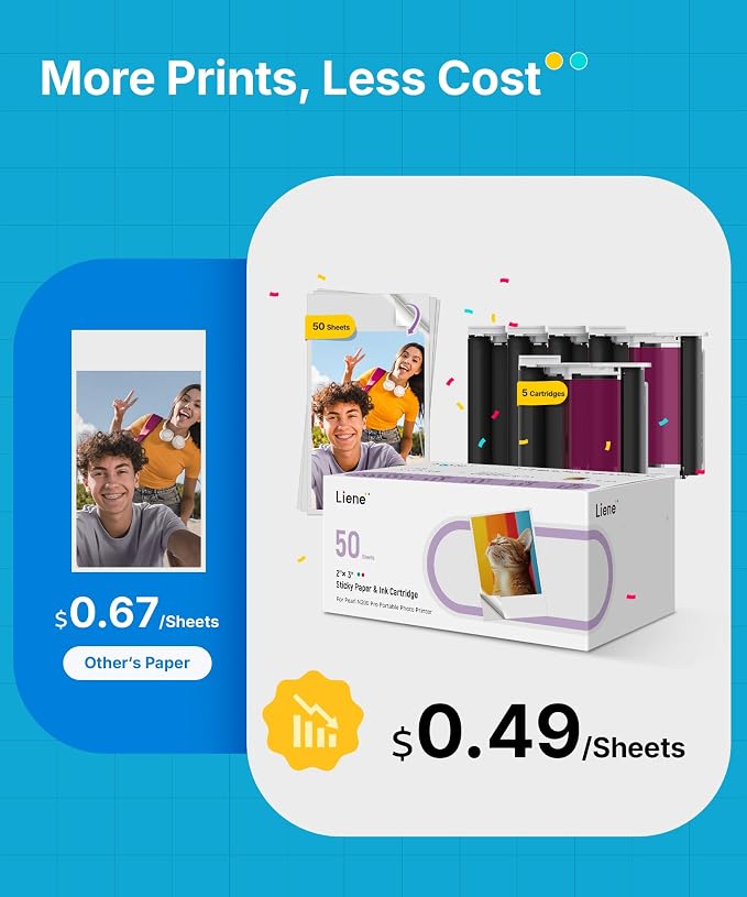Liene Pearl N200 Pro Portable AI Photo Printer, Instant Mini Picture Printer - Image 2