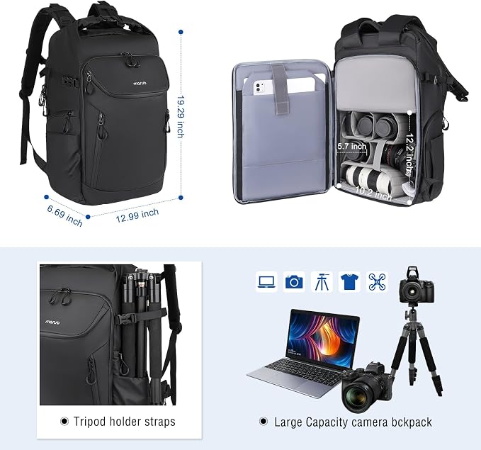 MOSISO Waterproof Camera Backpack, DSLR/SLR/Mirrorless Large Camera Bag - Image 4