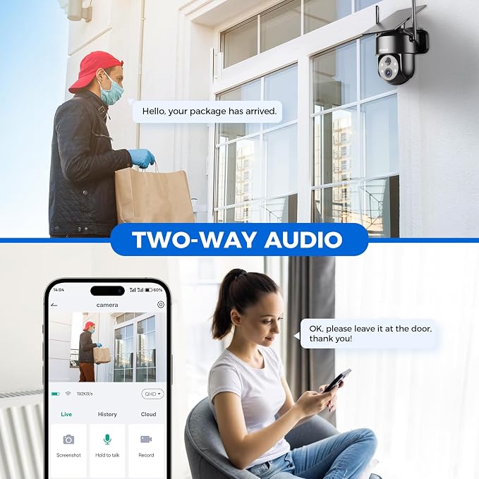 LITYMOL 2K 2.4g WiFi Security Cameras Wireless Outdoor, 360° View Solar Cameras - Image 6