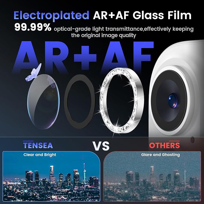 Tensea for iPhone 16 / iPhone 16 Plus Camera Lens Protector, 9H Tempered Glass - Image 3