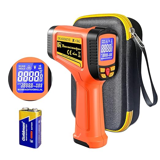 -58°F to 2732°F Digital Infrared Thermometer Gun, 50:1 Distance Ratio Laser by DEASOMIYE