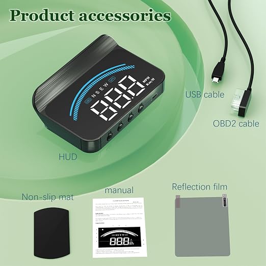 AZIJYV Heads Up Display for Cars M11, Universal OBD+GPS Digital Speedometer - Image 6