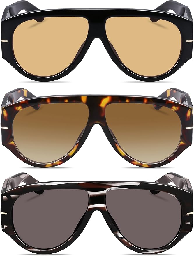 Oversized Retro Aviator Sunglasses - Image 2