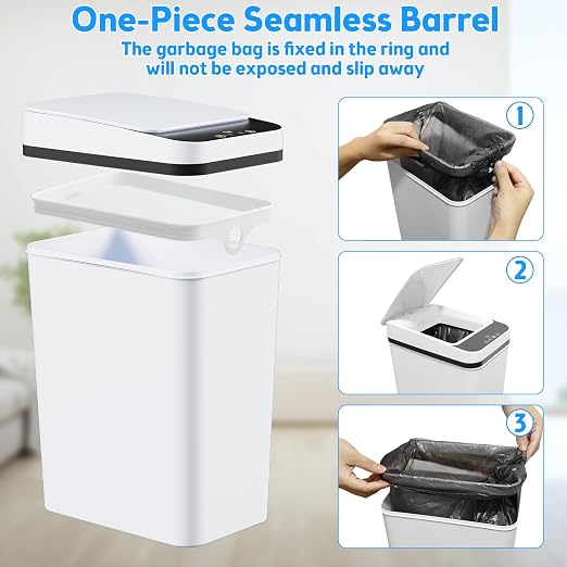 KOEYLE 2 Pack 2.2 Gallon Automatic Touchless Garbage Can, Small Motion Sensor - Image 7