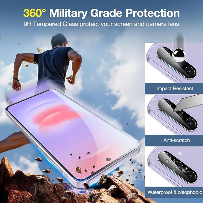 2+2 Pack for Samsung Galaxy A37 5G Screen Protector & Camera Lens Protector - Image 5
