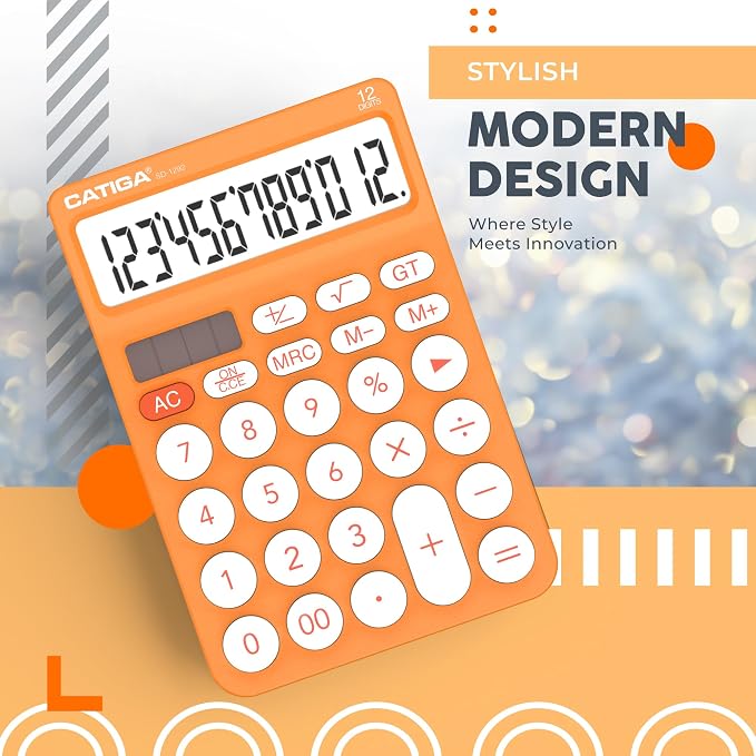 CATIGA 12 Digit Desktop Calculator Basic Desk Calculator - Image 7