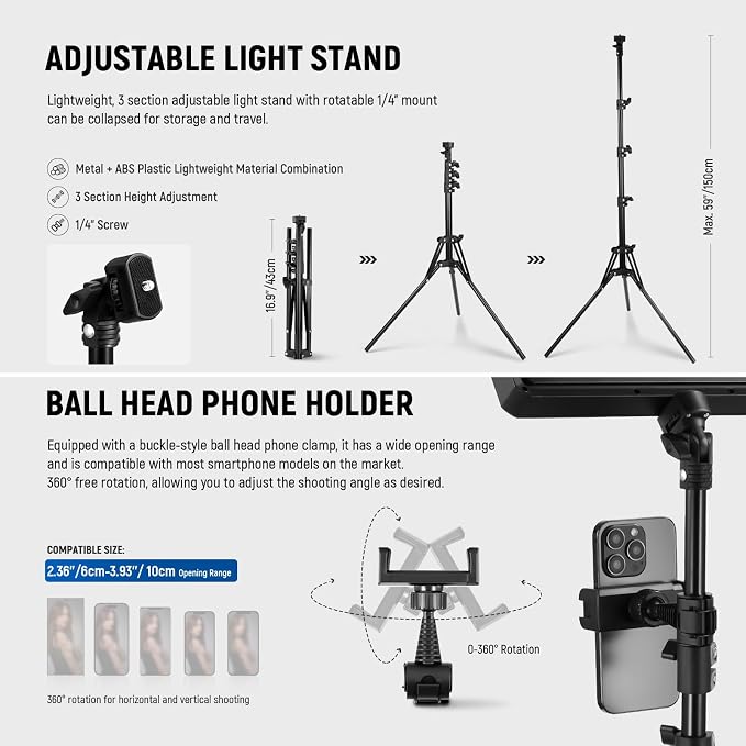 NEEWER Basics LED Video Panel Light, Studio Lighting Kit - Image 6
