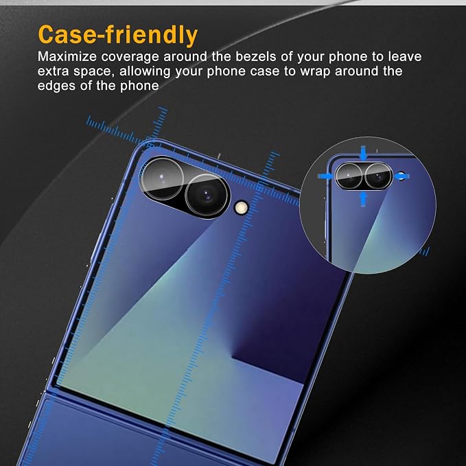 3 Pack Camera Lens Protector for Samsung Galaxy Z Flip 7, Tempered Glass - Image 3
