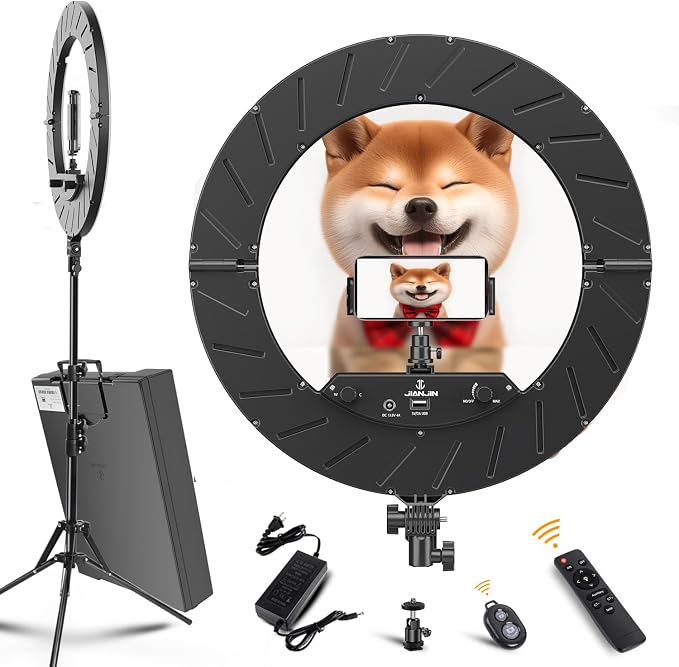 Ring Light 18 INCH Kit, 55W6700k Dimmable LED Light, Tripod Stand, Remote by JJJINAJIN18RINGLIGHT