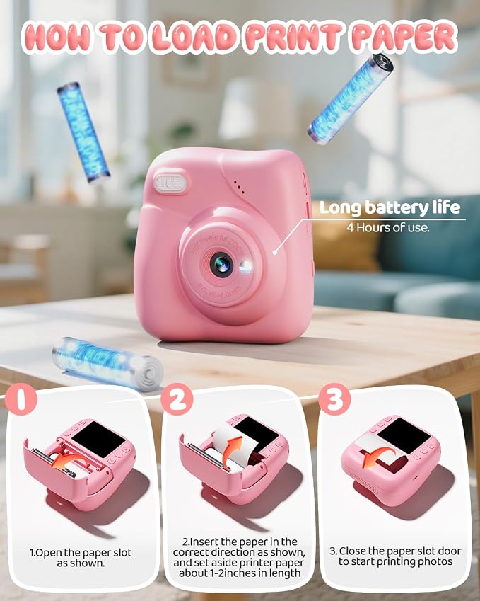 Kids Camera Instant Print, 1080P HD Kids Instant Camera - Image 6