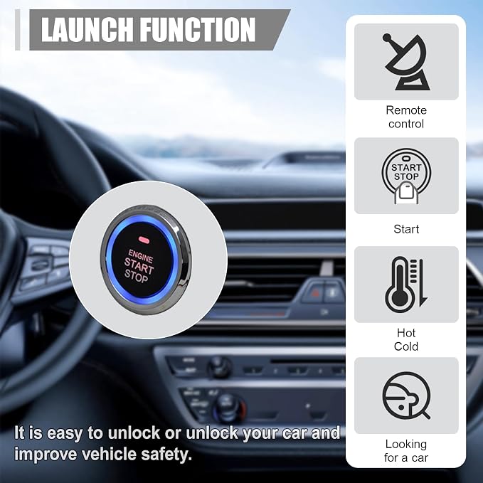 ZIMISI Car Smart Push Engine Start Button Kit & Keyless Entry Starter System - Image 5