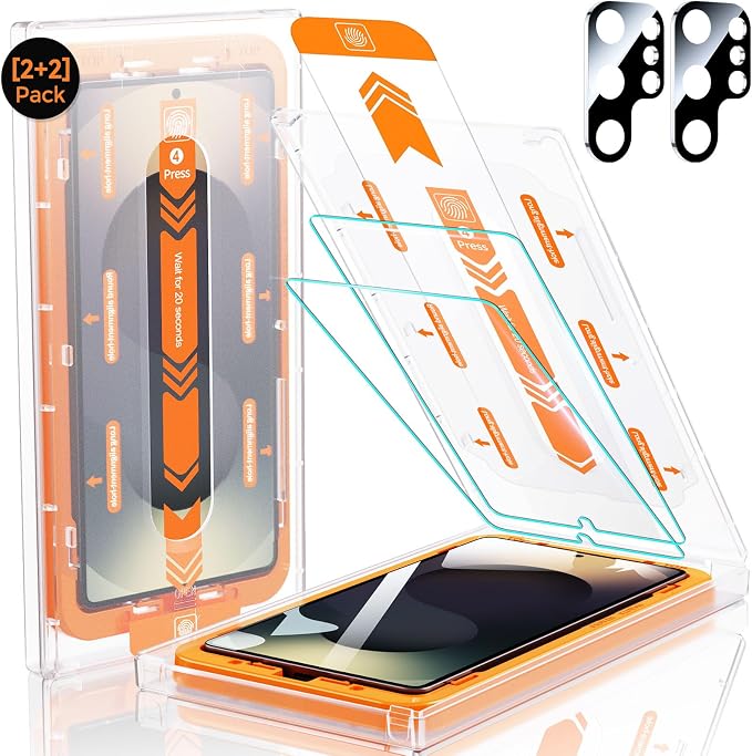 MRGLAS 2+2 Packs for Samsung Galaxy S25 Ultra Screen Protector 6.9'' by MRGLAS